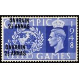 Bahrain. 1948 2_a on 2_d Olympics with surcharge double, mint, hinge remainder and a small foxed