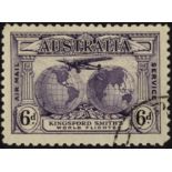 Australia. 1931 6d Kingsford Smith, fine used with Plate 1 R5/5 re-entry. SG 123a (£110)