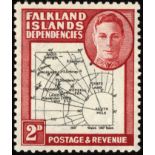Falkland Islands Dependencies. 1946 2d Thick Map with Pl. 1 R4/6 'extra dot by oval', unmounted