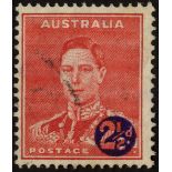 Australia. 1941 2_d on 2d scarlet, fine used with R2/5 RP medal flaw. SG 200b (£250)/CW 32a