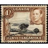 Kenya, Uganda and Tanganyika. 1949 1/- perf 13 x 11_ used (a little frame colour diffusion) with