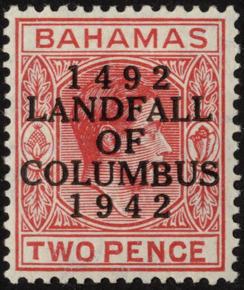 Bahamas. 1942 Landfall 2d fine mint with R3/6 RP short 'T'. SG 165a (£130)/CW S7a