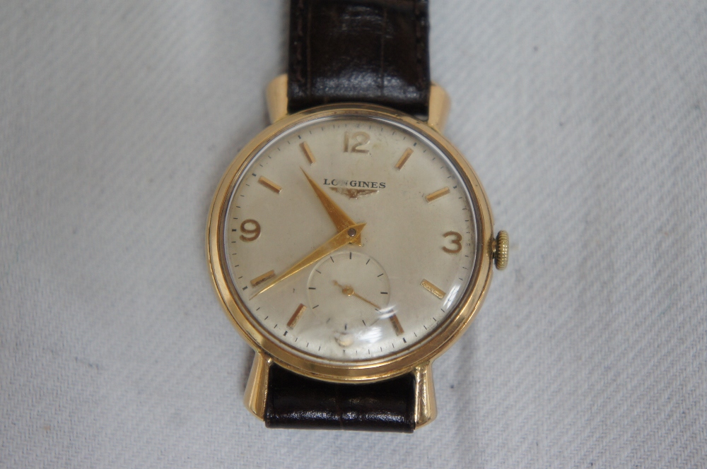 Longines 18ct gold 1960s gent's wristwatch with separate seconds dial - Image 9 of 9