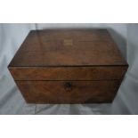 19thC burr walnut lady's toilet / jewel box with fitted interior and pop-out drawer