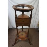 Georgian mahogany wash stand with two drawers on tripod base