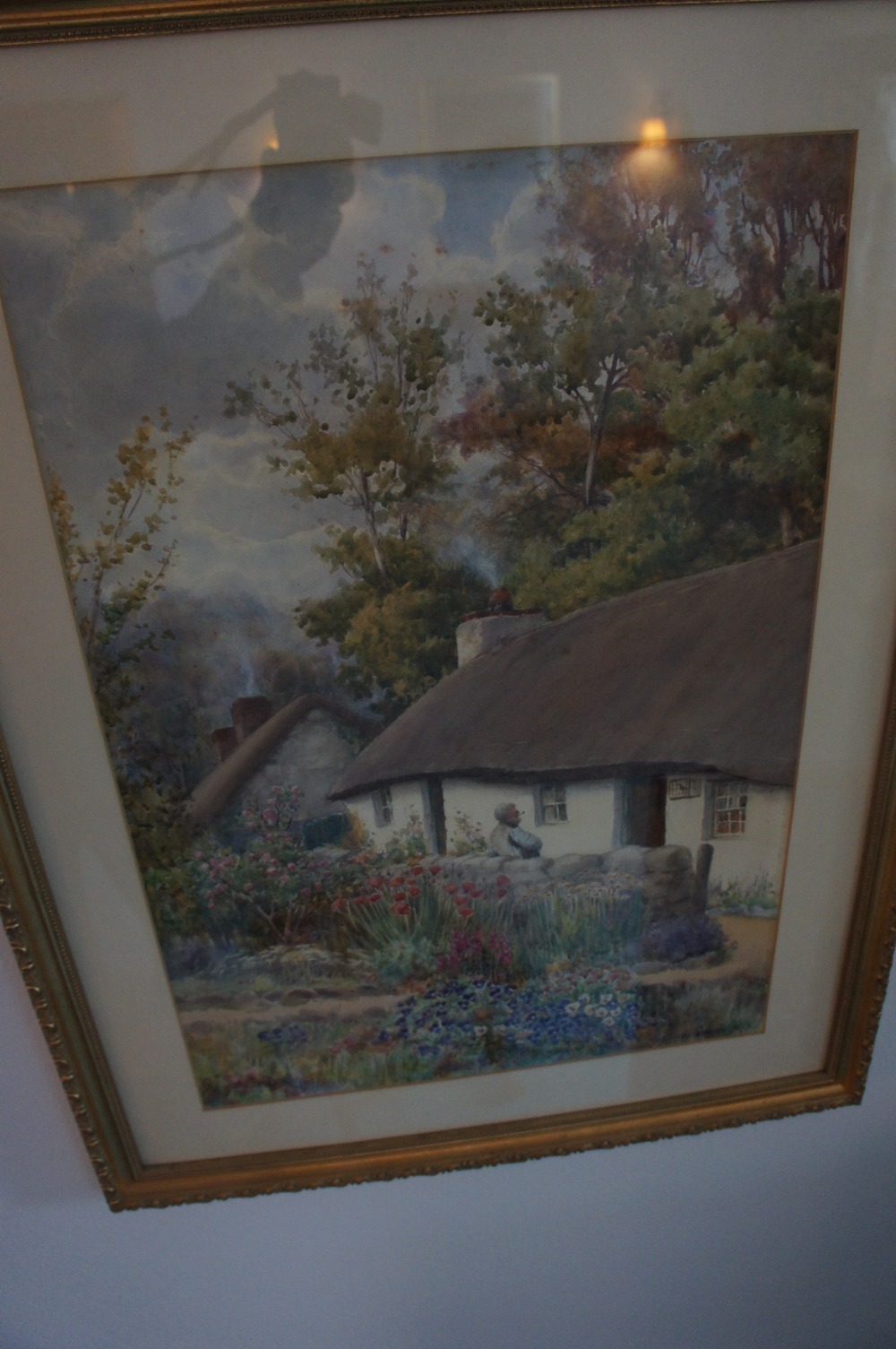 Darren Williams ARCA, Gentleman standing outside a thatched cottage, Watercolour, Signed, 23 x 16