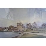 John Hobson Nicholson, Caernarfon Castle, Watercolour, Signed, 13 x 19 ins.