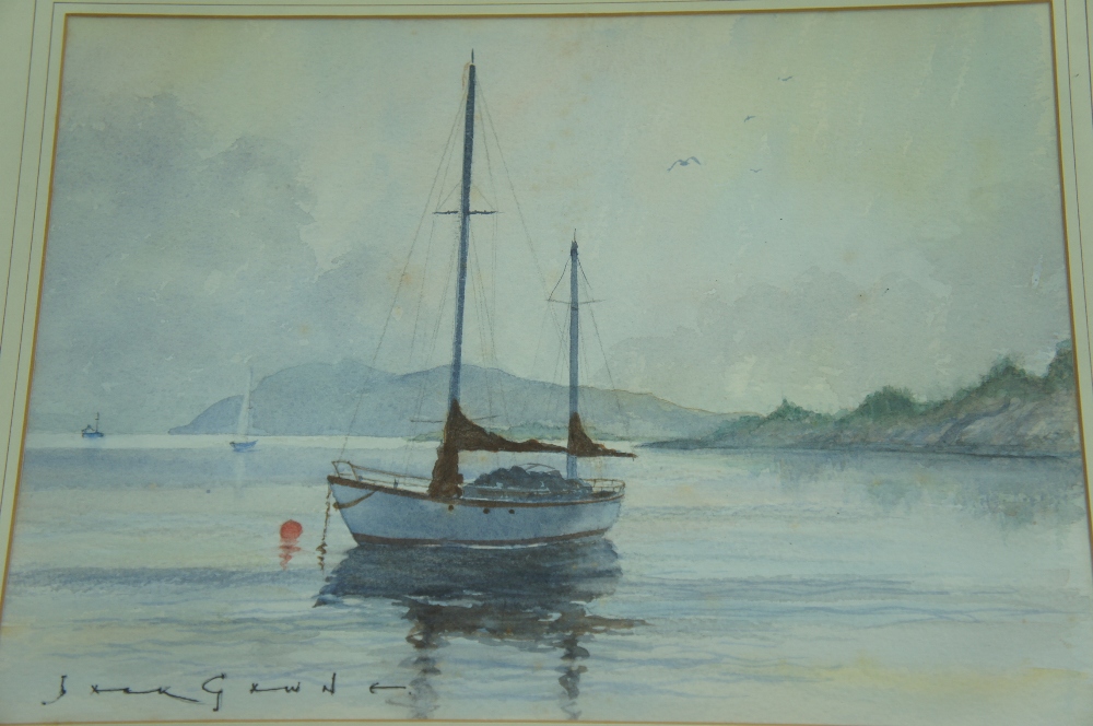 Jack Gawne, Still Airs Port St Mary, Watercolour,Signed, 10.5 x 15 ins.