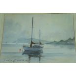 Jack Gawne, Still Airs Port St Mary, Watercolour,Signed, 10.5 x 15 ins.