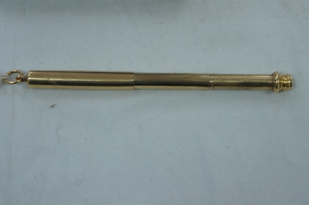 S Morden & Co. 15ct gold telescopic pen / pencil. 27g
