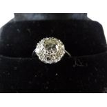 Edwardian diamond ring with central 1.3 ct approx. diamond with diamond border, size H / I