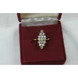 15ct gold marquise cluster diamond ring