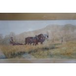 A. Sinclair, Haymaking, Watercolour, Signed, dated 1901, 9 x 19 ins.