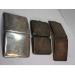 Three Victorian and later silver cigarette cases, 12.5ozt