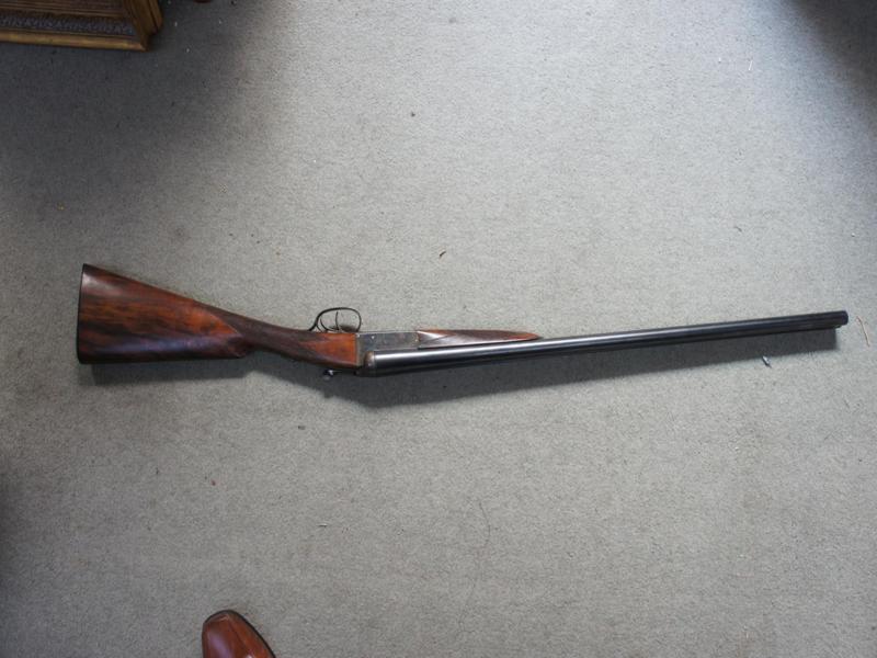 D.B. Crockart-Perth 16 bore box lock side-by-side shotgun no. 1744 length 109cm, together with leg - Image 3 of 3