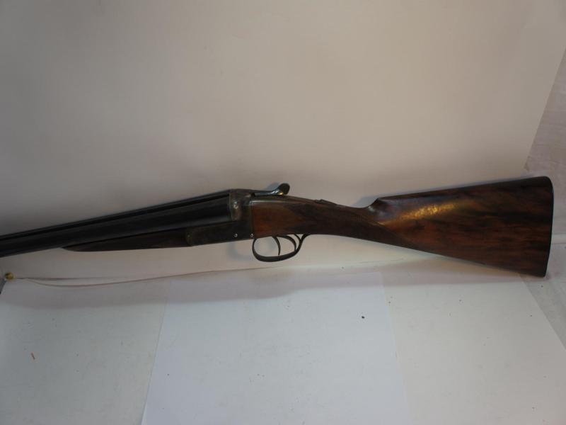 D.B. Crockart-Perth 16 bore box lock side-by-side shotgun no. 1744 length 109cm, together with leg