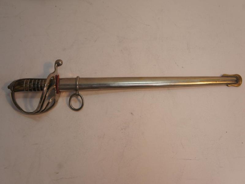 Early 20thC EPNS army officer's miniature dress sword with scabbard and horn handle, length 30cm