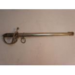 Early 20thC EPNS army officer's miniature dress sword with scabbard and horn handle, length 30cm