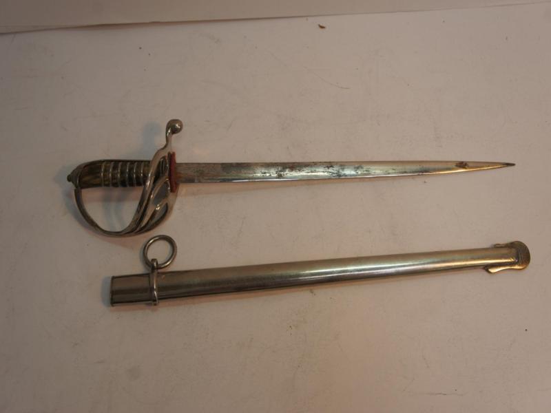 Early 20thC EPNS army officer's miniature dress sword with scabbard and horn handle, length 30cm - Image 3 of 3