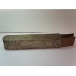 Late Victorian chased silver strop holder. Birmingham 1894, length 22.5cm