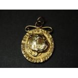 9ct gold The Bull Dog Club Incorp. 1875 medal, 8.1g