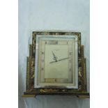 1920s / 30s mantel clock with lacquered chinoiserie decoration, rectangular dial with Arabic