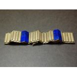 Art Deco 9ct gold bracelet with four panels of lapis lazuli decoration to piece