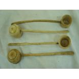 Four 19thC bone Toddy ladles