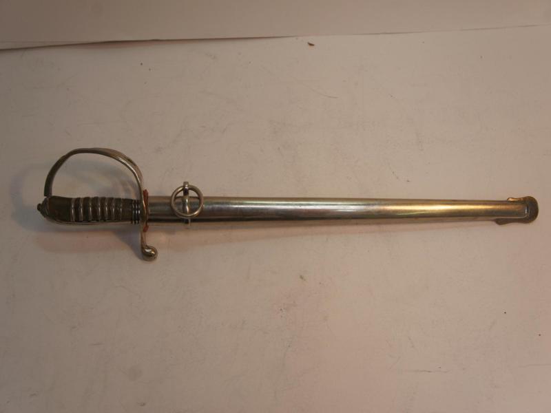 Early 20thC EPNS army officer's miniature dress sword with scabbard and horn handle, length 30cm - Image 2 of 3