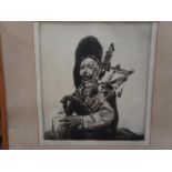 S van Albei....?, The Piper, Engraving, Signed, limited 30 / 60, 28 x 29cm