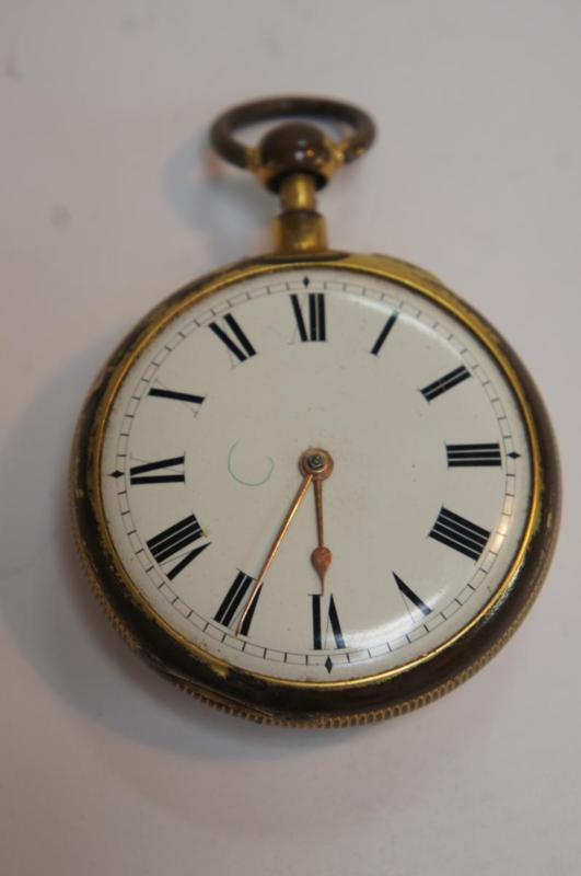 Late 18thC gold plated quarter repeating pocket watch with white enamelled dial, Roman numerals, and