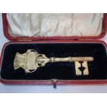 Silver gilt key presented to John Duffus on the opening of Duffus park, Cupar, 22nd June 1911,