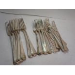 Collection of Georgian silver table and dessert forks of plain form. 32ozt.