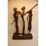 Kirill Sokolov, The Three Graces, brown patinated bronze, stamped Meridian, London, Bronze. Signed