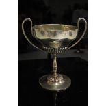 Two-handled silver fluted trophy, Sheffield 1901, 14ozt, Mappin and Webb