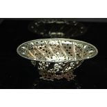 Victorian pretty silver bonbon dish with fluted and pierced decoration. London 1893 4ozt