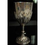 Victorian silver half-fluted goblet engraved Sheffield 1894 8.25ozt