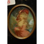 Smith, Oval portrait miniature of the Duchess of Devonshire, Signed, 3.25 x 2.5ins.