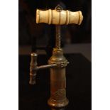 19thC King's Patent Corkscrew with side handle