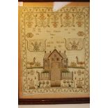 GIII fine needlework sampler by Susan Anderson age 8, 1805, 16.5 x 13ins.