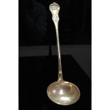 Victorian Scottish silver fiddle, thread and shell pattern soup ladle. Glasgow 1849. Maker WCS