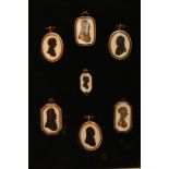 John Miers, British (1758-1821), Seven silhouette portraits on plaster, two bronzed. Four men and