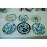 Collection of 18thC Chinese plates and dishes plus one later dish