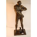 Bronze type gladiator sculpture height 26ins.