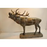 Jos. Tallenburg? Silver plated spelter sculpture of a stag. length 16ins.