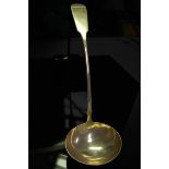 Victorian Scottish silver fiddle pattern soup ladle, Edinburgh 1844 5.5ozt