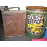 Vintage Shell Petrol can and Morris oil bucket