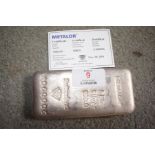 1 kilo silver ingot 999.0 fineness with certificate No. K060006