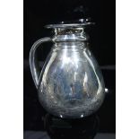 Victorian silver ale jug with engraved stag and deer decoration. London 1876, 26ozt, maker Stephen