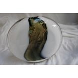 Layne Rowe, A moon shaped "Harpy Series" glass vase, height 7 ins., diameter 8.5 ins., signed